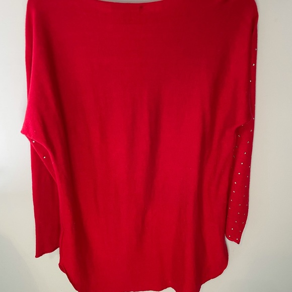 INC Red Sweater with Rhinestones - Picture 4 of 5